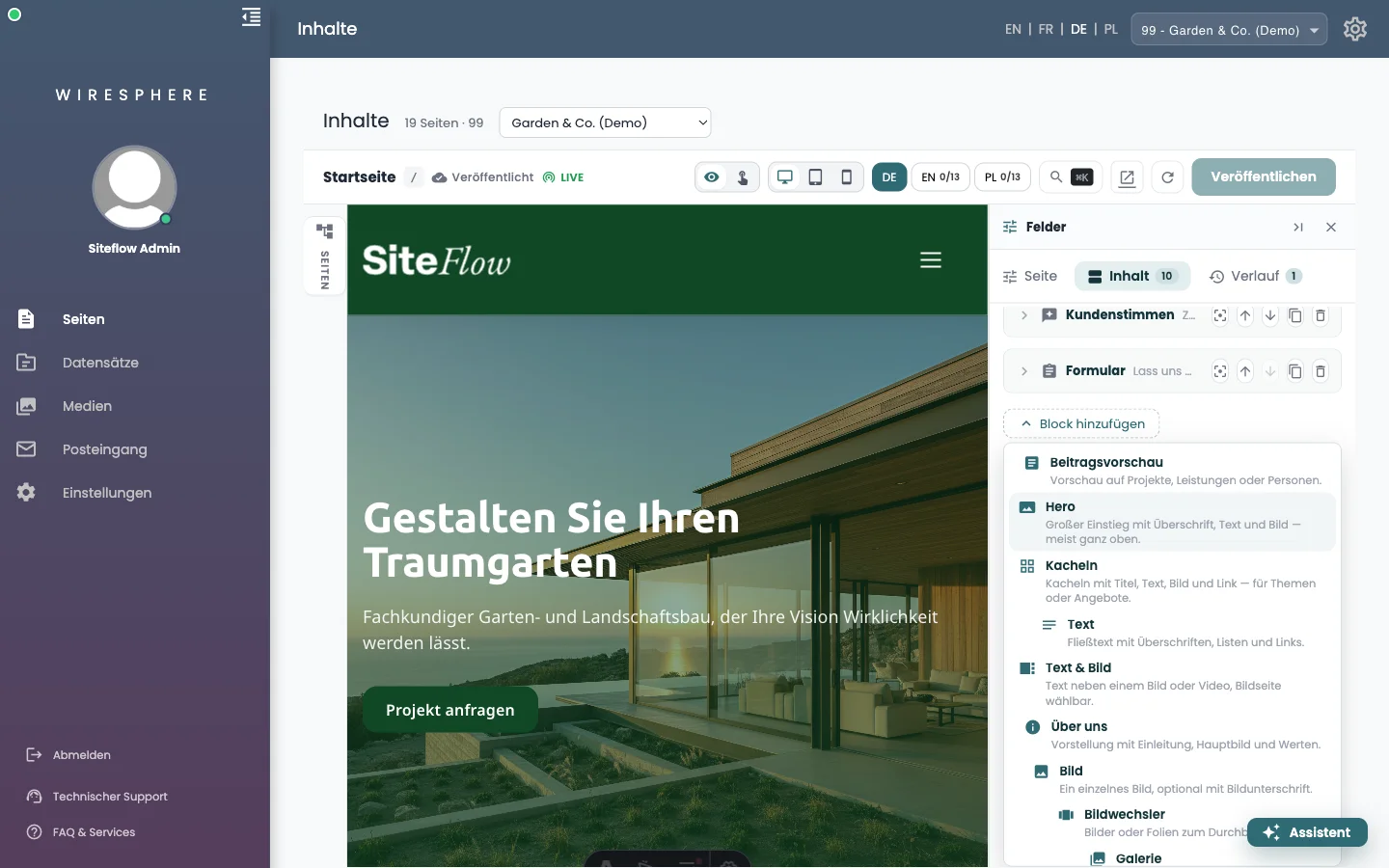 Zu jedem Blocktyp ein Satz, der sagt, wofür er gedacht ist.